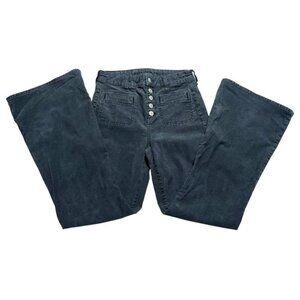 American Eagle Gray Corduroy Flared Pants Size 4 Short